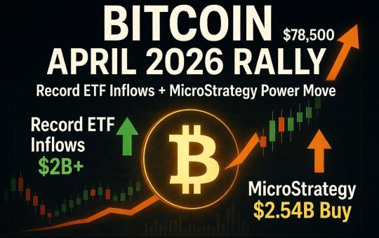 Bitcoin April 2026 rally with record ETF inflows and MicroStrategy $2.54 billion Bitcoin purchase