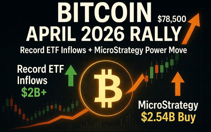 Bitcoin April 2026 rally with record ETF inflows and MicroStrategy $2.54 billion Bitcoin purchase