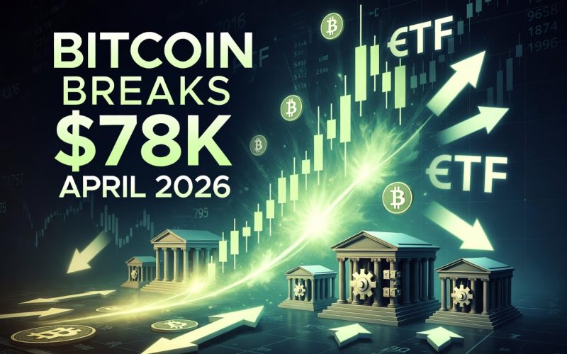 Bitcoin price breaking $78,000 in April 2026 with record ETF inflows and institutional supply shock