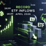 Bitcoin ETF inflows April 2026 record $664 million supply shock BlackRock IBIT
