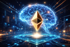 Ethereum AI smart contracts futuristic blockchain 2026
