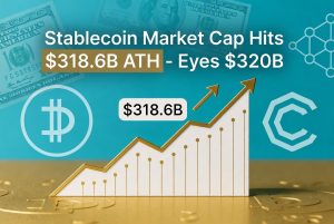 Stablecoin market cap hits $318.6B ATH approaching $320B milestone 2026