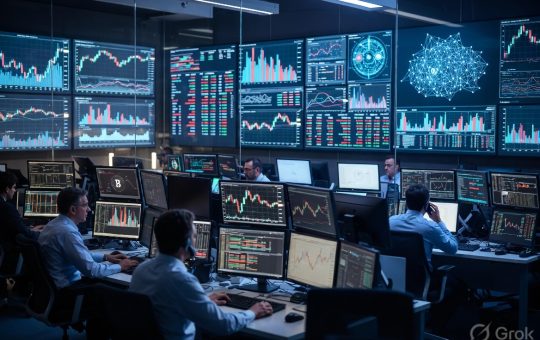 Institutional investors monitoring Bitcoin and Ethereum markets.