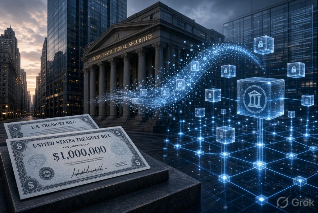 Tokenized Treasury bills represented as blockchain-based digital assets
