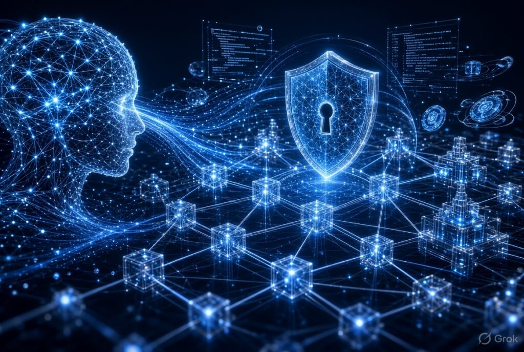 Artificial intelligence cybersecurity protecting cryptocurrency, blockchain networks and digital assets